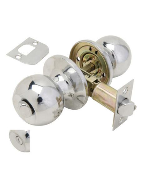 Pomo Puerta Wolfpack Con Condena Cromado Para Baños - Imagen 1