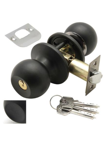 Pomo Puerta Wolfpack Con Llave Negro - Imagen 1