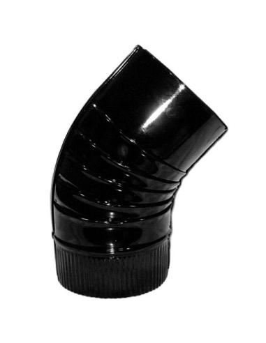Codo Estufa Color Negro Vitrificado de  120 mm. 45°. - Imagen 1