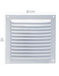 Rejilla Ventilación Atornillar  20x20 cm. Blanca Lacada - Imagen 1
