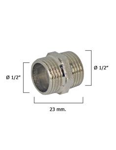 Machones Dobles Cromo      1/2" - Imagen 1