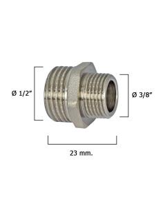 Machones Reductores Cromo 3/8" A 1/2" - Imagen 1
