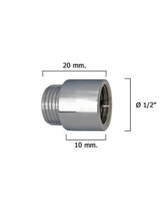 Alargadera Redonda Cromo  1/2" x 10 - Imagen 1