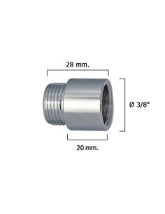 Alargadera Redonda Cromo  3/8" x 20 - Imagen 1