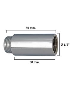 Alargadera Redonda Cromo  1/2" x 50 - Imagen 1