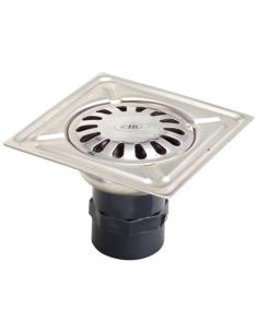 Sumidero Acero Inoxidable  100x100 mm. Toma de 38 mm. - Imagen 1