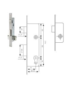 Cerradura Tesa 2215/28/ai    Sin Gancho - Imagen 1
