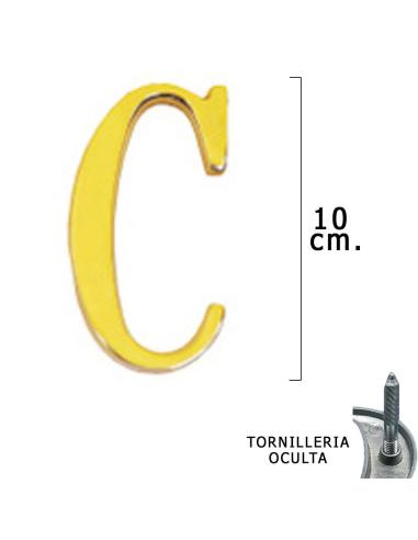 Letra Latón "C" 10 cm. con Tornilleria Oculta (Blister 1 Pieza) - Imagen 1