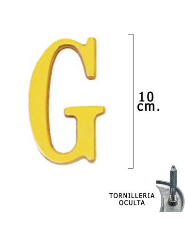 Letra Latón "G" 10 cm. con Tornilleria Oculta (Blister 1 Pieza) - Imagen 1