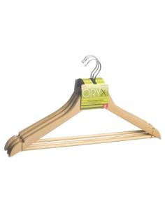 Juego Perchas de Madera Recta 450 mm. (Pack 3 Piezas) - Imagen 1