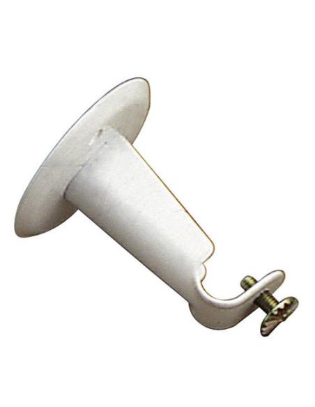 Soporte Barra 12 mm.Ø Blanco Frontal Redondo - Imagen 1