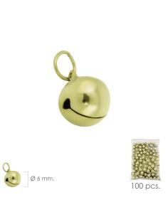Cascabel Dorado   6 mm.  (Bolsa 100 Unidades) - Imagen 1