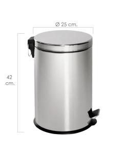 Papelera Maurer  Inoxidable 12 Litros Ø 25 x 42 cm. - Imagen 1