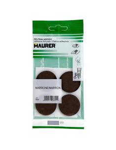 Fieltro Adhesivo Ø 35 mm. (Blister  4 Piezas) Marrón - Imagen 1