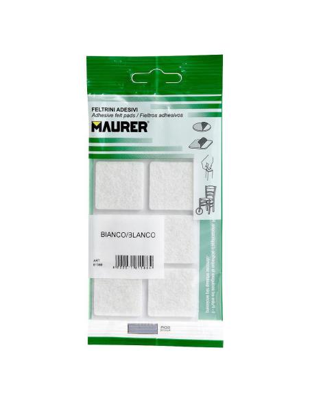 Fieltro Adhesivo 30x30 mm. (Blister 6 Piezas) Blanco - Imagen 1