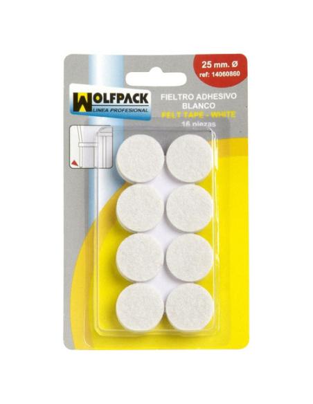 Fieltro Adhesivo Ø 24 mm. (Blister  16 Piezas) Blanco - Imagen 1
