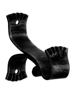 Soporte Forja Ø 20 mm. Ola Largo Negro   Juego 2 Piezas - Imagen 1