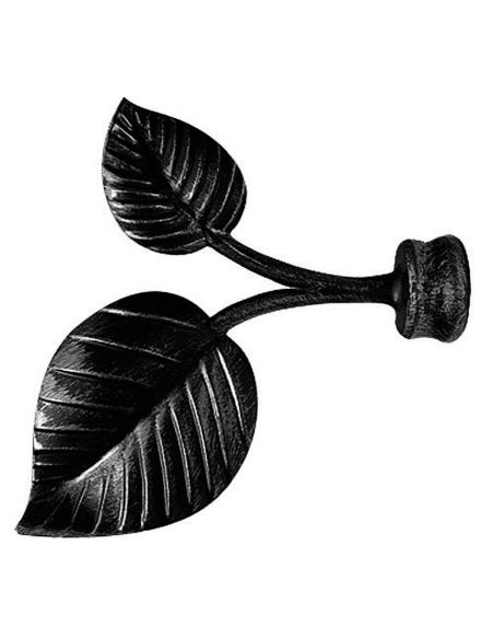 Terminal Forja Hojas Ø 20 mm. Negro  Juego 2 Piezas - Imagen 1 Terminal Forja Hojas Ø 20 mm. Negro  Juego 2 Piezas - Imagen 1