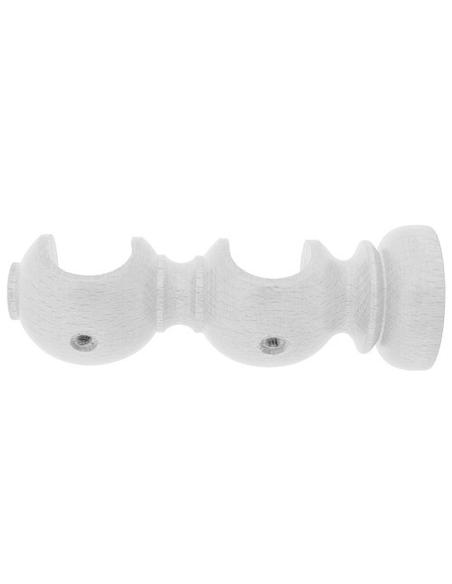 Soporte Madera Liso Abierto Doble 20x118 mm. Blanco - Imagen 1