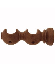 Soporte Madera Liso Abierto Doble 28x120 mm. Nogal - Imagen 1