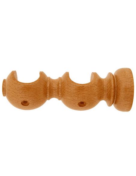 Soporte Madera Liso Abierto Doble 28x120 mm. Teca - Imagen 1
