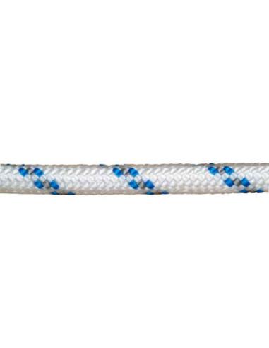 Cuerda Poliester Trenzada Blanco / Azul  6 mm. Bobina 200 m. - Imagen 1