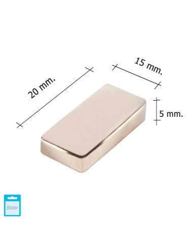Iman Wolfpack Neodimio Rectangular 20x15x5 mm. (Blister 1 Pieza) - Imagen 1
