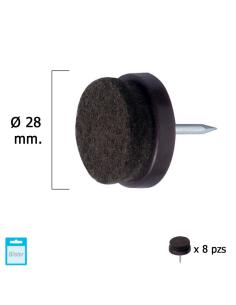 Deslizante Marron Con Fieltro Ø28 (Blister 8 Unidades) - Imagen 1