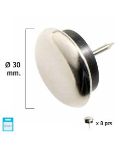 Deslizante Metal Goma Claro Ø30 (Blister 8 Unidades) - Imagen 1