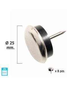 Deslizante Metal Goma Claro Ø25 (Blister 8 Unidades) - Imagen 1