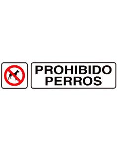 Rotulo Adhesivo 250x63 mm. Prohibido Perros - Imagen 1