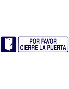 Rotulo Adhesivo 250x63 mm. Por Favor Cierre Puerta - Imagen 1