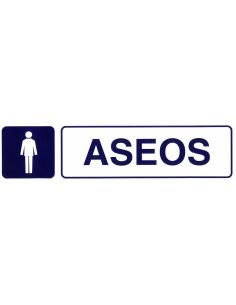Rotulo Adhesivo 250x63 mm. Aseos Caballeros - Imagen 1