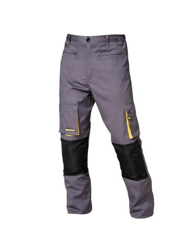Pantalones Largos DeTrabajo, Multibolsillos, Resistentes, Rodilla Reforzada, Gris/Amarillo Talla 42/44 M - Imagen 1