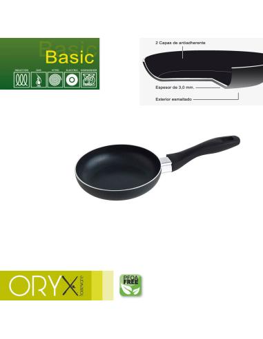 Oryx Sartén Aluminio Antiadherente Basic, Alta Resistencia, Apta Inducción, Libre PFOA, Diámetro 16 cm, Espesor 3 mm. - Imagen 1