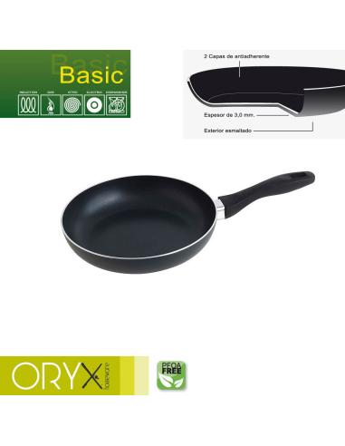Oryx Sartén Aluminio Antiadherente Basic, Alta Resistencia, Apta Inducción, Libre PFOA, Diámetro 22 cm, Espesor 3 mm. - Imagen 1