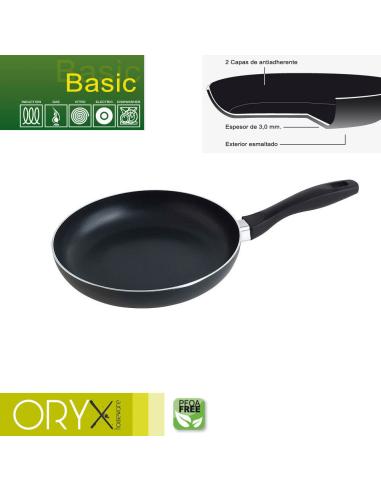 Oryx Sartén Aluminio Antiadherente Basic, Alta Resistencia, Apta Inducción, Libre PFOA, Diámetro 24 cm, Espesor 3 mm. - Imagen 1