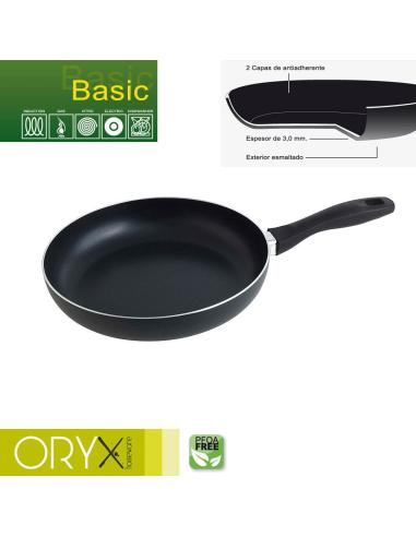 Oryx Sartén Aluminio Antiadherente Basic, Alta Resistencia, Apta Inducción, Libre PFOA, Diámetro 26 cm, Espesor 3 mm. - Imagen 1