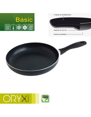 Oryx Sartén Aluminio Antiadherente Basic, Alta Resistencia, Apta Inducción, Libre PFOA, Diámetro 28 cm, Espesor 3 mm. - Imagen 1