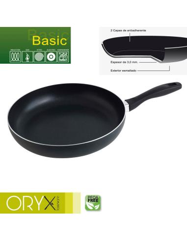 Oryx Sartén Aluminio Antiadherente Basic, Alta Resistencia, Apta Inducción, Libre PFOA, Diámetro 30 cm, Espesor 3 mm. - Imagen 1