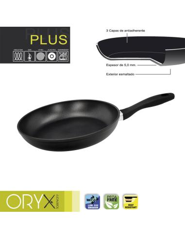 Oryx Sartén Aluminio Antiadherente Plus, Forjada, Apta Inducción, Libre PFOA, Diámetro 28 cm, Espesor 5 mm. - Imagen 1