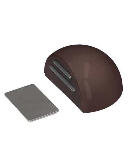 Tope Puerta Adhesivo con Imán Retenedor Marrón - Imagen 1