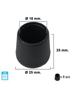 Contera Cónica Negra 18mm. Blister 8 piezas. - Imagen 1