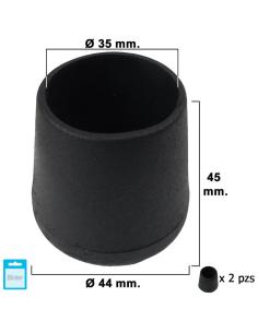 Contera Cónica Negra 35mm. Blister 2 piezas. - Imagen 1