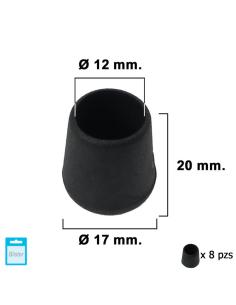 Contera Cónica Negra 12mm. Blister 8 piezas. - Imagen 1
