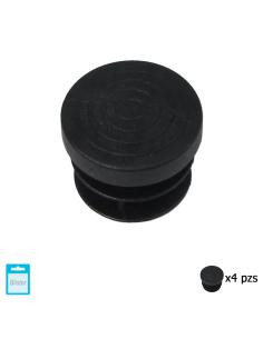 Contera Redonda Interior Negra 20mm. Blister 4 piezas. - Imagen 1