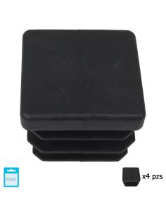 Contera Cuadrada Interior Negra 35x35 mm. Blister 4 piezas. - Imagen 1