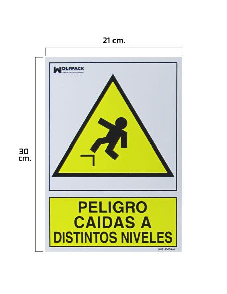 Cartel Peligro Caidas a Distintos Niveles 30x21 - Imagen 1