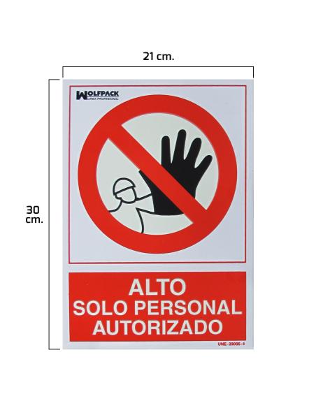Cartel Alto Acceso Solo Personal Autorizado 30x21 - Imagen 1