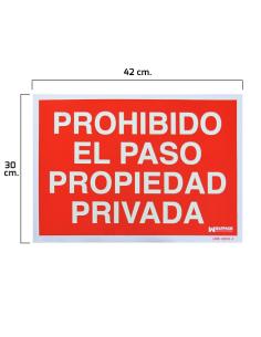 Cartel Prohibido El Paso Propiedad Privada 30x42 - Imagen 1